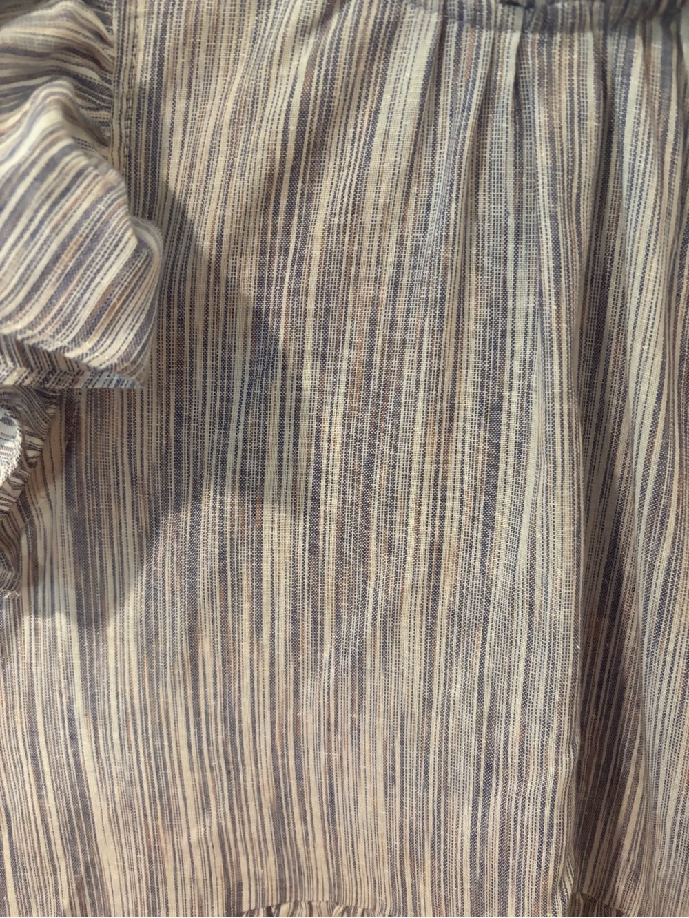 Women’s Blue Striped Ruffle Sleeve Dress - Picture 3 of 7
